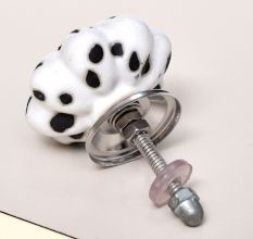 White Etched Medium Knob