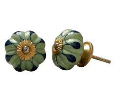Green Drop Ceramic Knob
