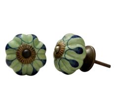 Green Drop Ceramic Knob