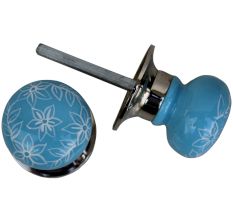 Daffodil Turquoise Mortice Door Handles 2.25