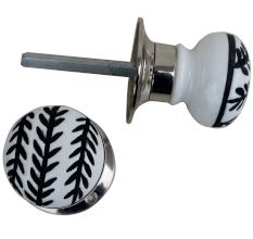 White Leaf Mortice Door Handles 2.25