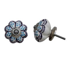 Turquoise Purple Melon Ceramic Knob