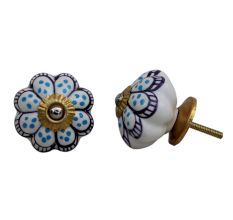 Turquoise Purple Melon Ceramic Knob