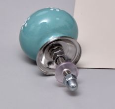 Sea Green Floral Ceramic Knob