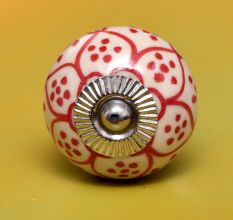 Red Poinsettia Flower Ceramic Knob