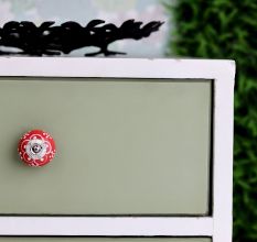 Red Floral Ceramic Knob