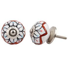 Petunia Flower Ceramic Knob