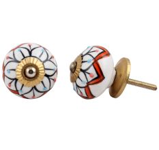 Petunia Flower Ceramic Knob