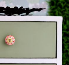 Orange Zinnia Flower Ceramic Knob