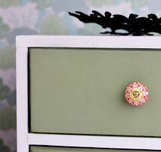 Orange Zinnia Flower Ceramic Knob