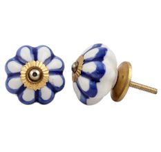 Blue Flower Knob