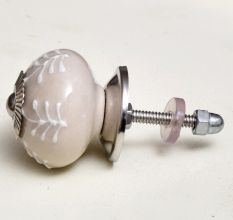 Cream Leaf Ceramic Knob