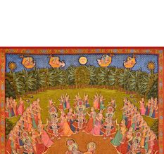 A premium handcrafted Maha Raas Leela Pichwai painting
