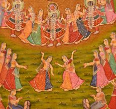 A premium handcrafted Maha Raas Leela Pichwai painting