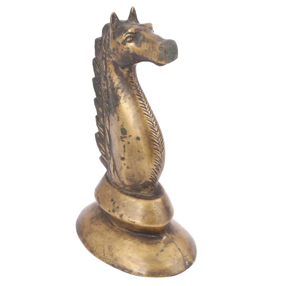 Solid Brass Horse Head Figurine