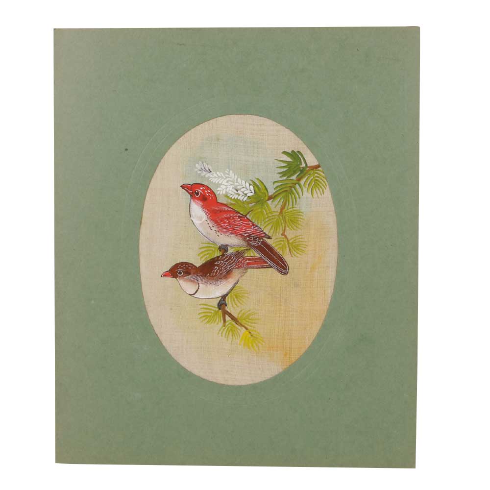 Bird Sparrows Fabric Painting With Natural Water Colours