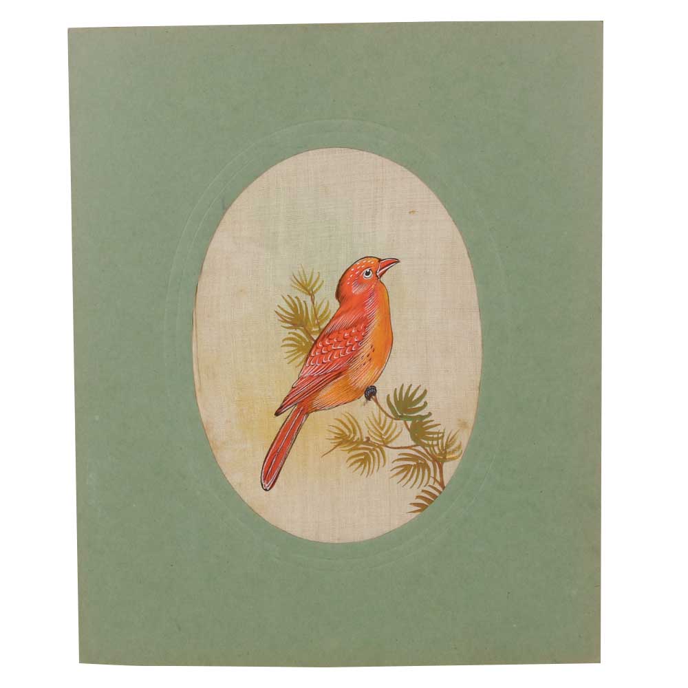 Handprinted Beautiful Bird-Miniature Painting