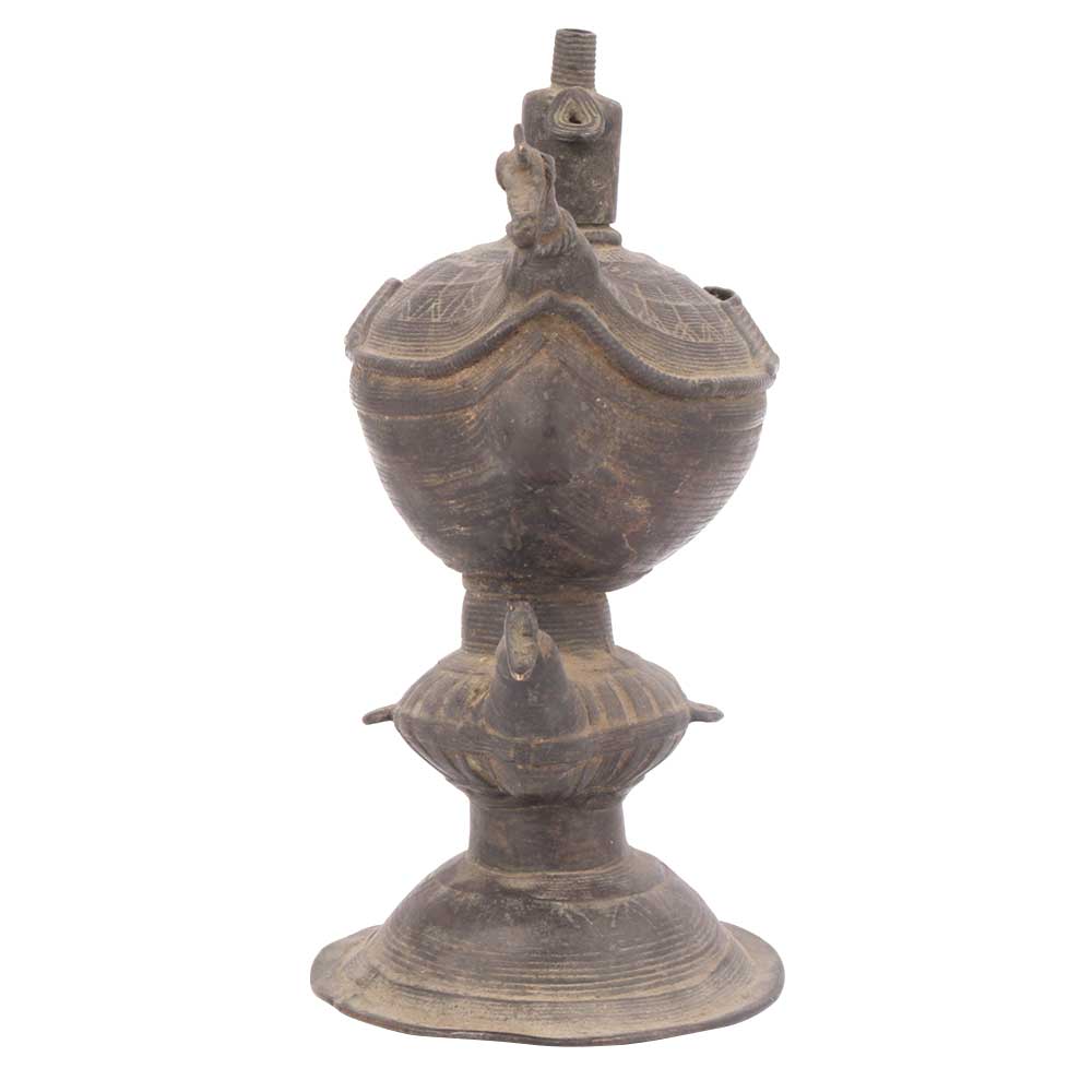 Traditional Brass Peacock Oil Lamp