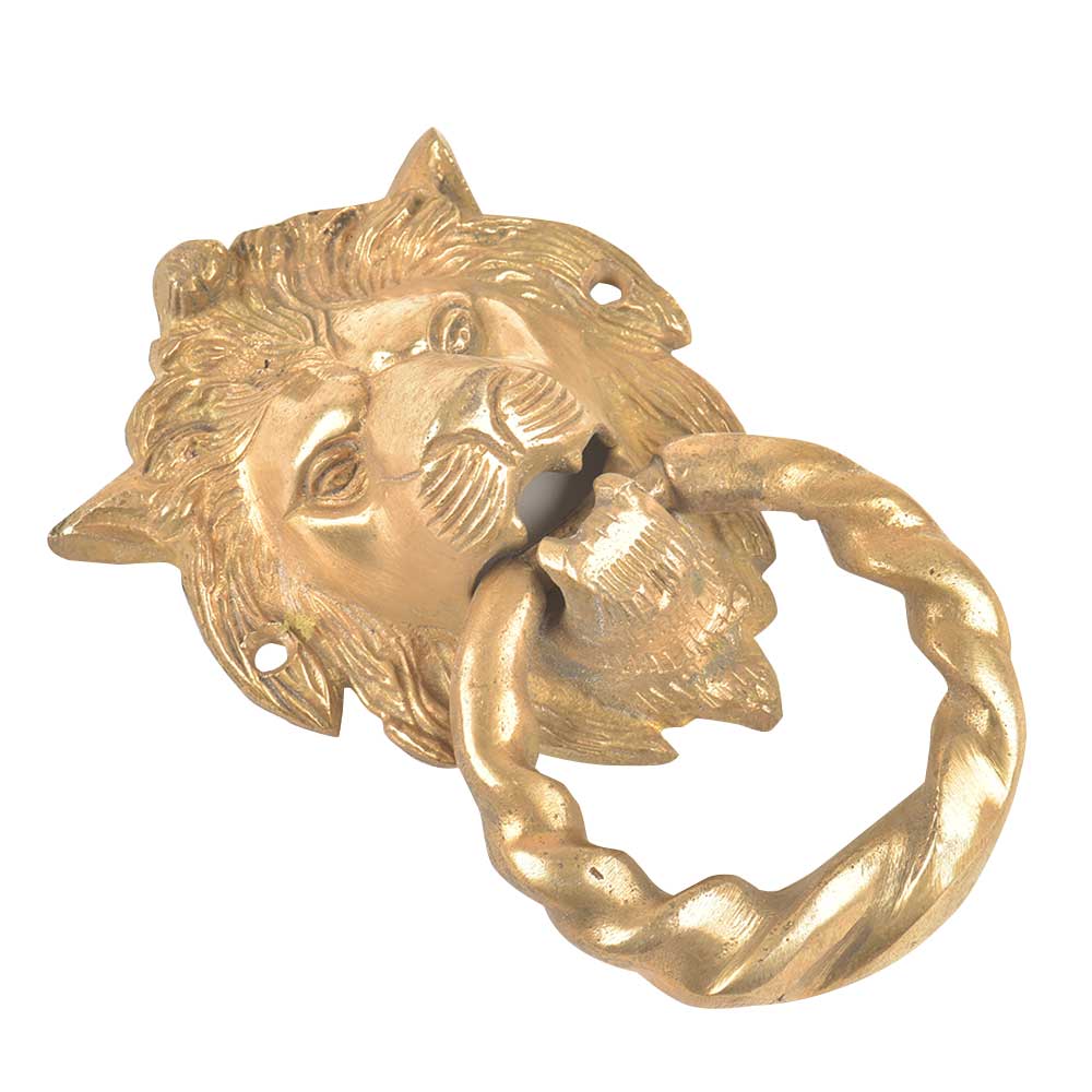 Golden Brass Lion Head Towel Ring /Door Knocker