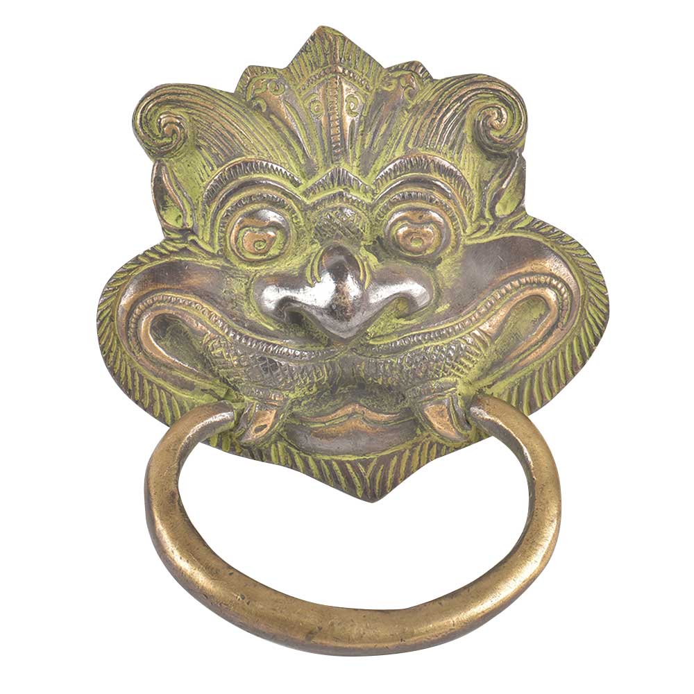 Bronze Guard Foo Fu Dog Lion Head Statue Door Knocker