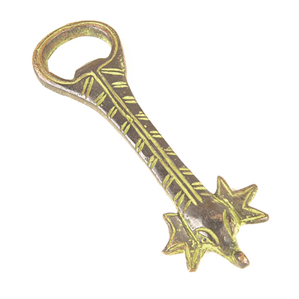 Patina Rich Brass Handmade Tribal Art Bottle Opener
