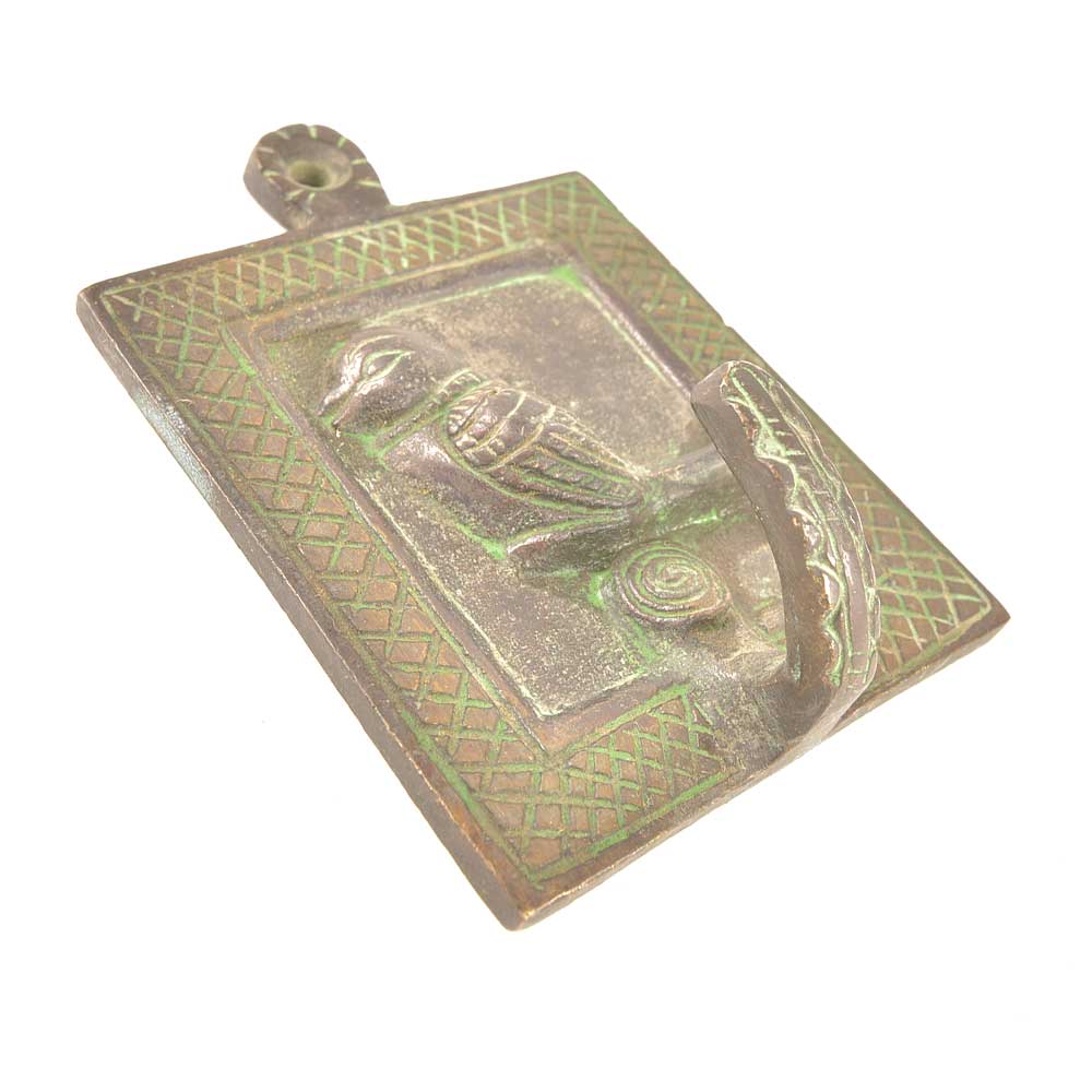 Brass Bird Face Framed Single Wall Hooks