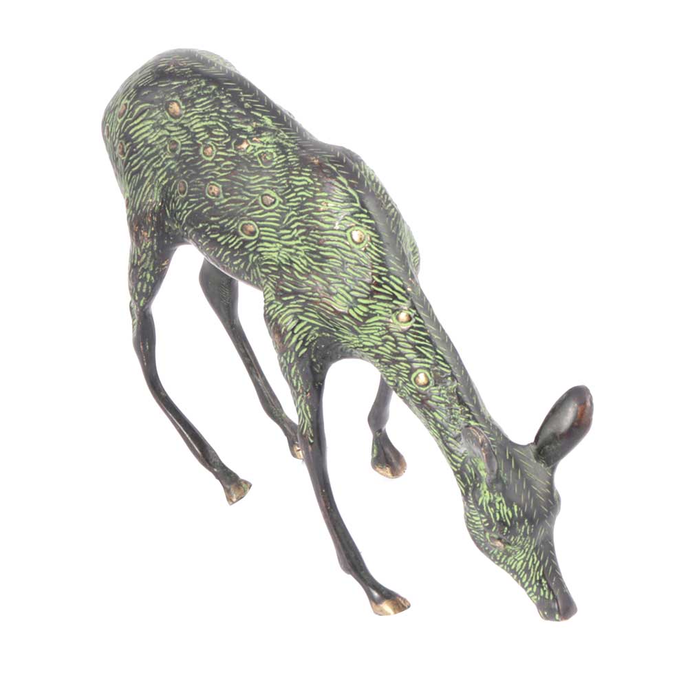 Home Decor Painated Bronze Deer Fawn Doe Figurine