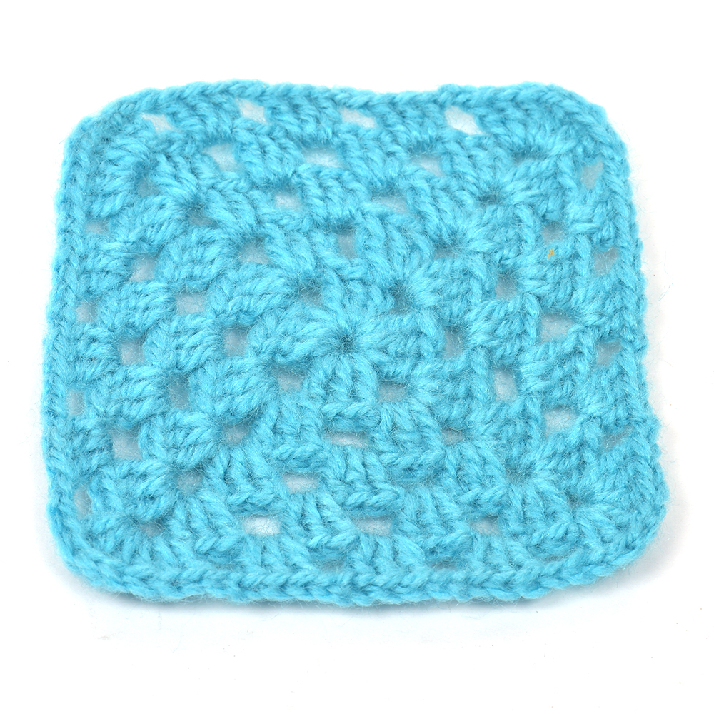 Turquoise Square Woolen Handmade Coasters Pack Of 6