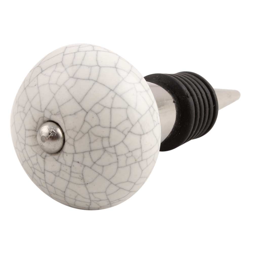 White Crackle Ceramic Wine Stopper