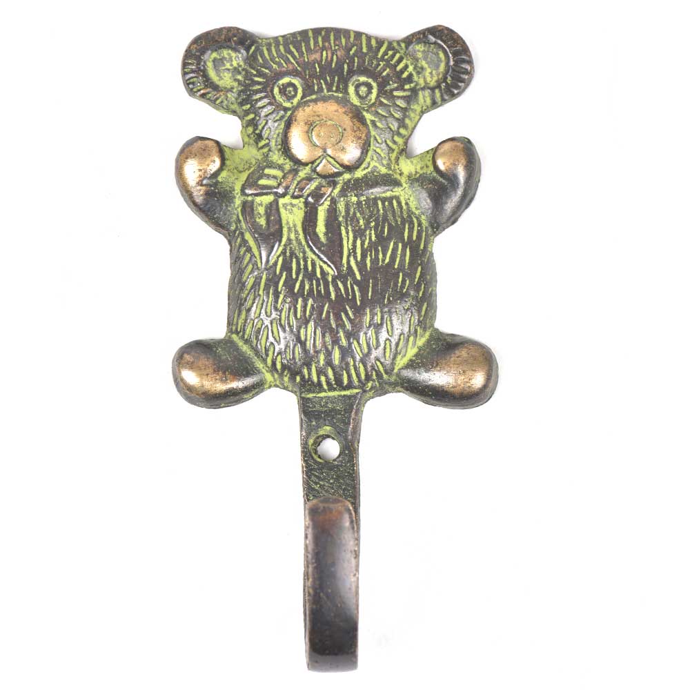 Brass Teddy Hooks with Patina