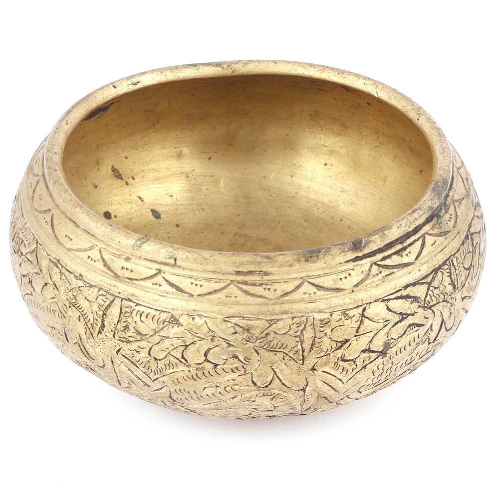 Brass Floral Engraved Pot
