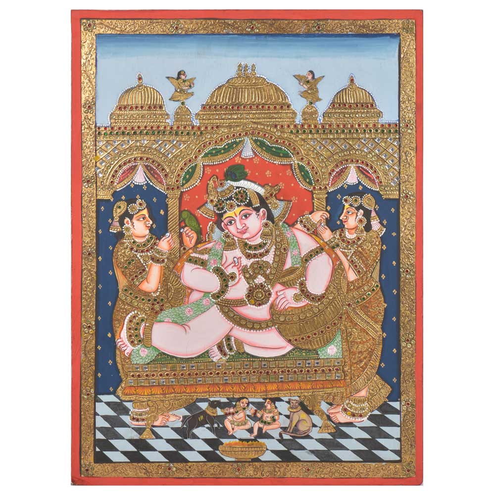 Darbar Krishna Tanjore Paintings With Frame