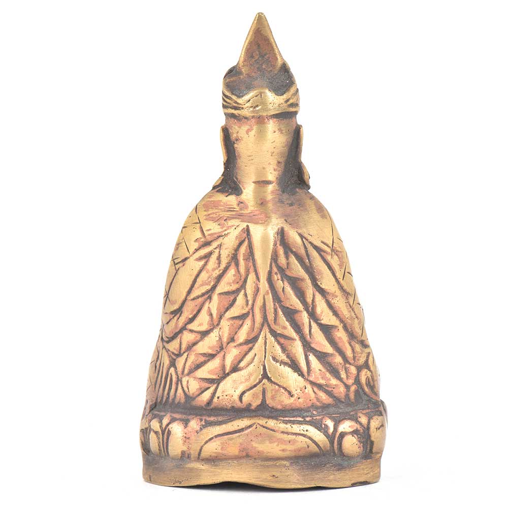 Bronze Nepalese Musician Sitting With A Gyaling