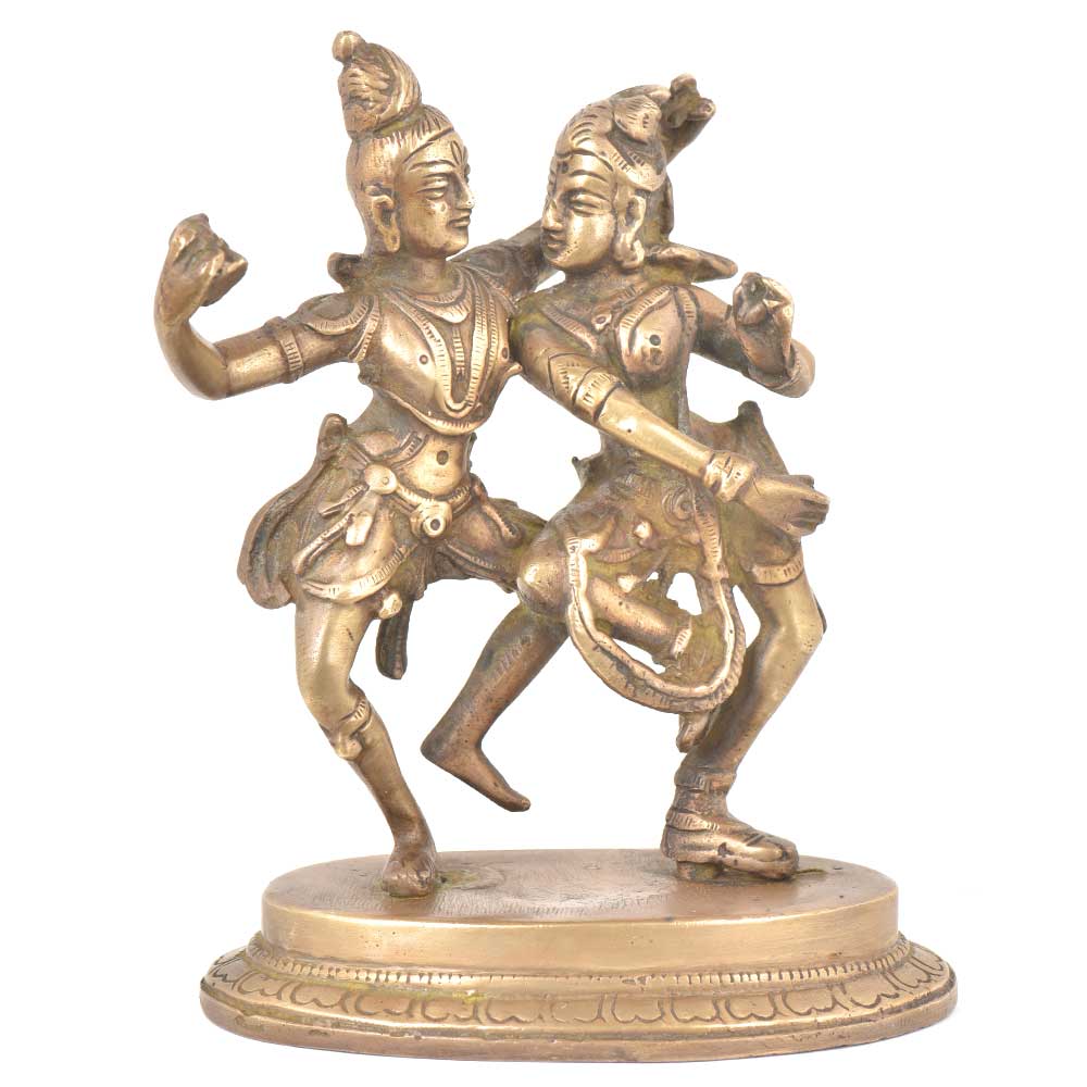 Brass Shiv Parvati Dancing Statue