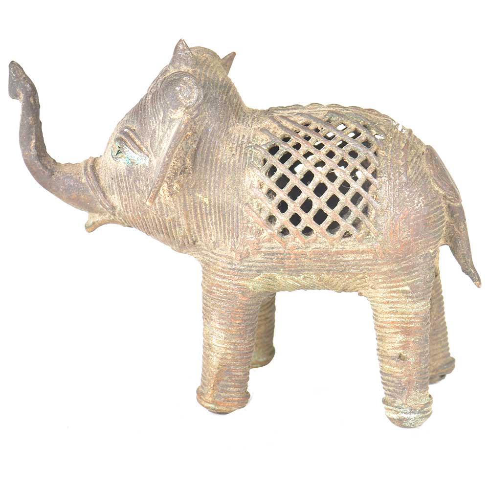 Vintage Brass Elephant Incense Stick Holder