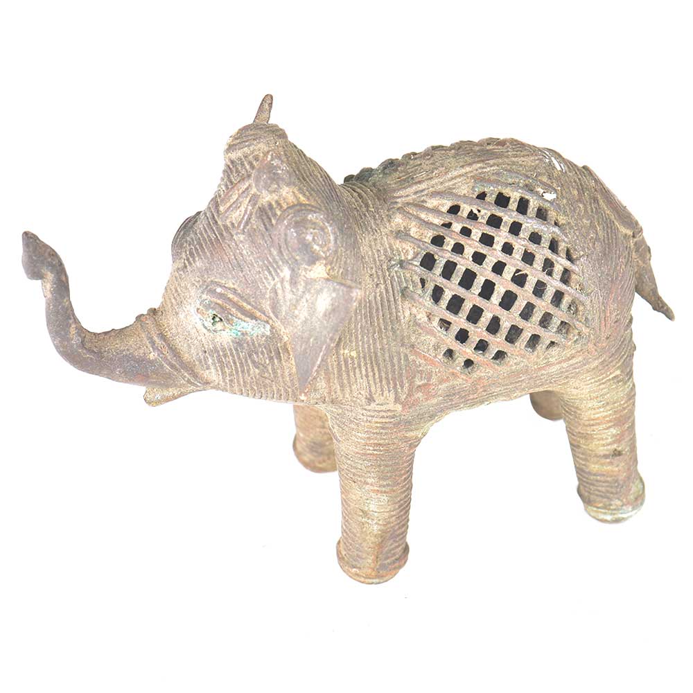 Vintage Brass Elephant Incense Stick Holder