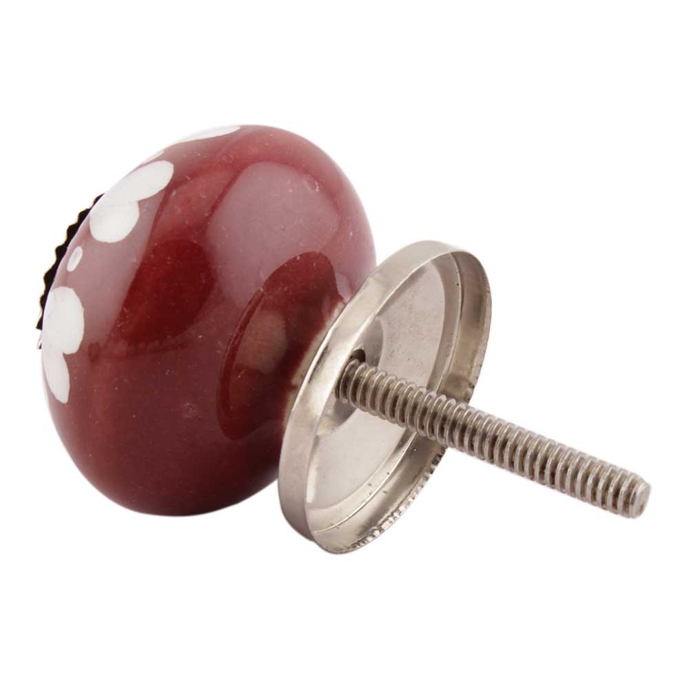 Cherry And White Heart Ceramic Drawer Knobs Online