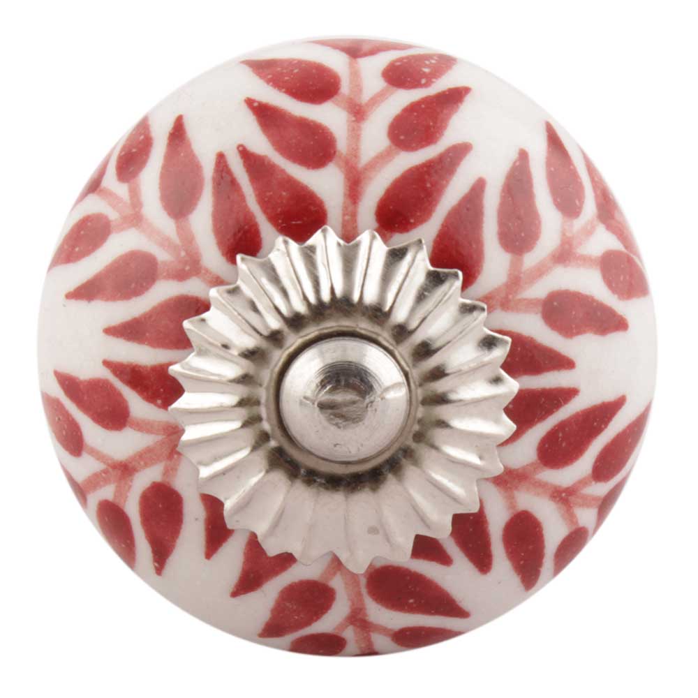 Cherry Leaf Floral Ceramic Cabinet Knobs Online