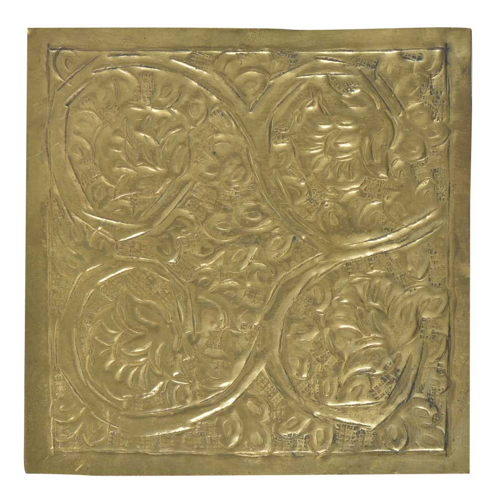 Vintage Floral Vines Engraved Wall Tile Plate