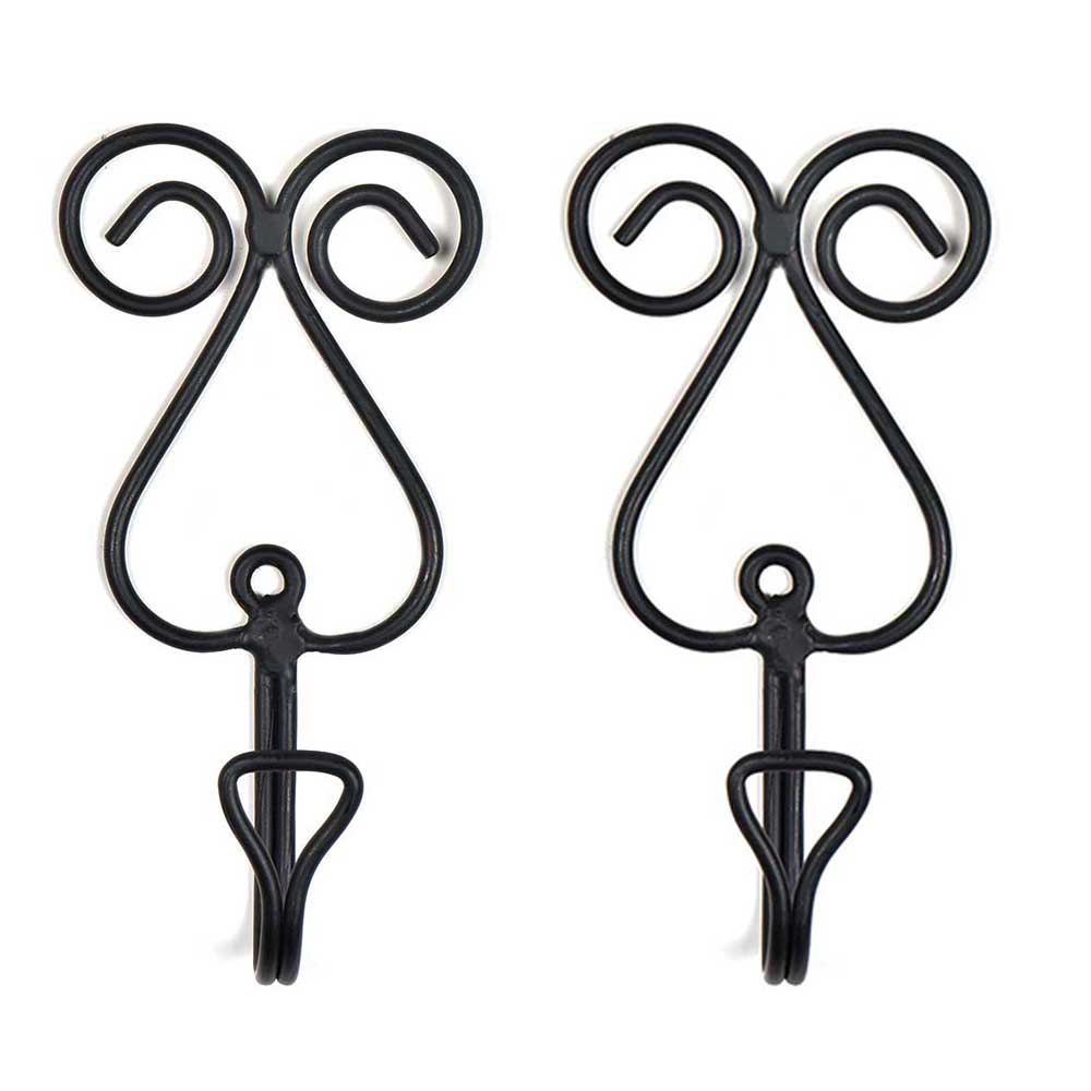Designer Heart Wrought Iron Wall Hook(Set of 2 Pieces)
