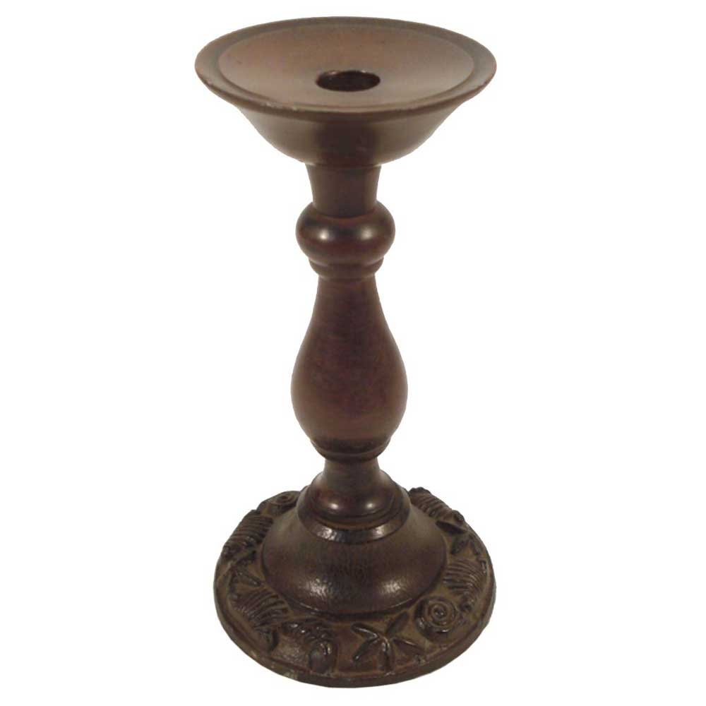 Aluminium Candle Holder In Brown