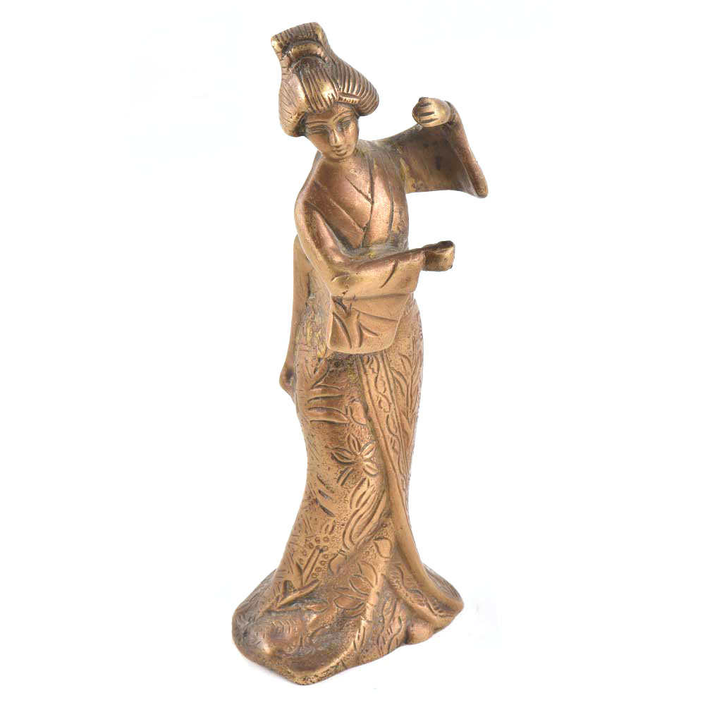 Japanese Geisha Bronze Statue