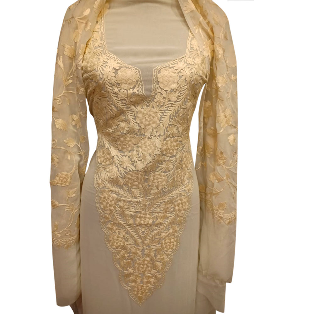 Contemporary Floral Dress Fabric Georgette With Matching Dupata