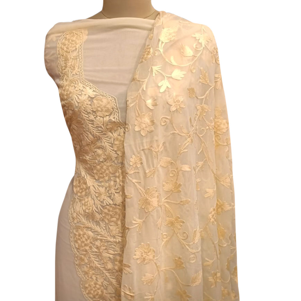 Contemporary Floral Dress Fabric Georgette With Matching Dupata