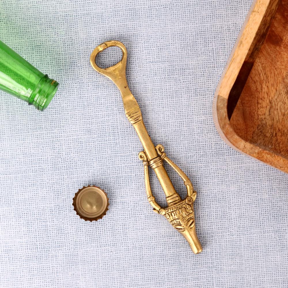 Brass Tribal Bull Bottle Opener