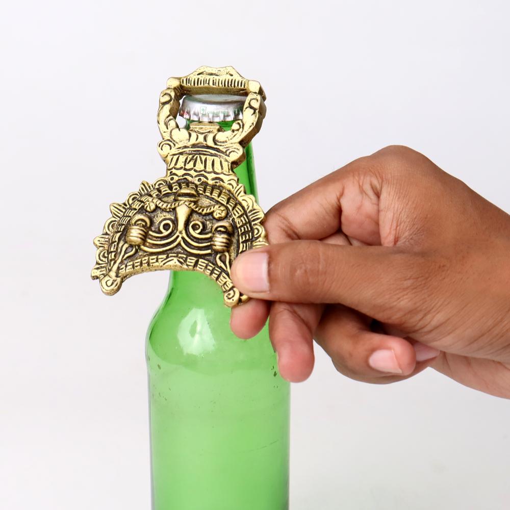 Brass Bottle Opener Tribal Mask
