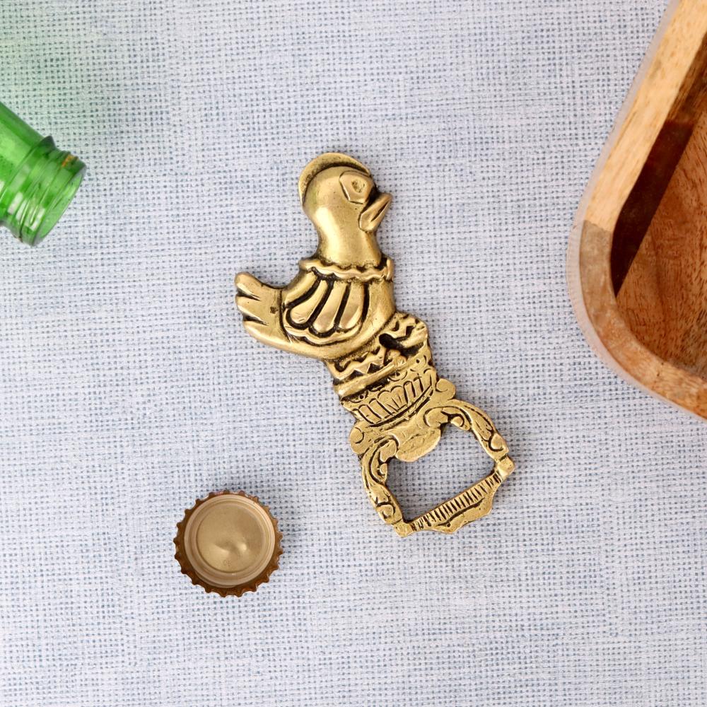 Small Cock Brass Bottle Opener