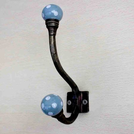 Dark Grey Dot Iron Hooks-EHG-07