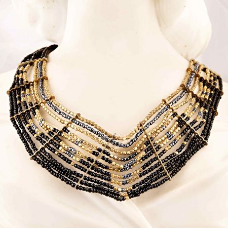 Black and Gold Necklace New Beautiful Jewellery
