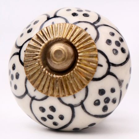 Black Poinsettia Flower Ceramic Knob